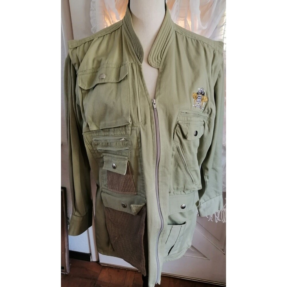 Topi Safari Outdoor Jacket Men Size M 100% Cotton Zip & buttoned Pockets